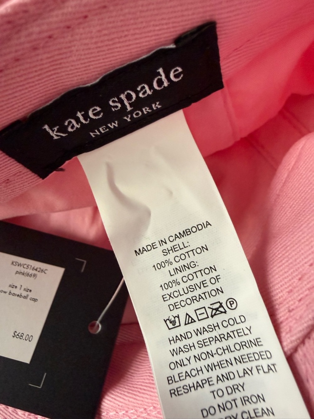 NWT Kate Spade Pink Baseball Cap - Picture 10 of 12